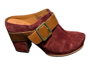 KORK-EASE Shanaya Burgundy Suede Clog Mules thumbnail 1