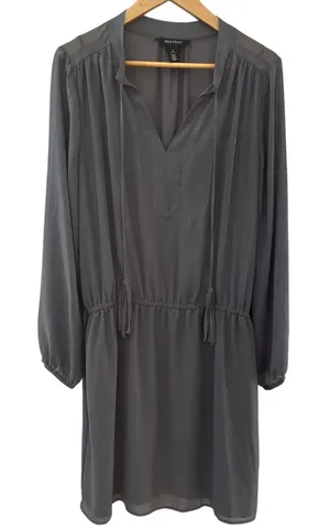 White House Black Market Plus Silver Boho Tassel Blouson Dress Charcoal Size‎ 16 thumbnail 1