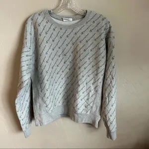 Champion Gray Reverse Weave All Over Logo‎ Pullover Sweater thumbnail 2
