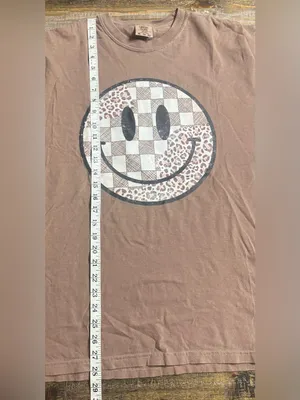 Comfort Colors Espresso Short Sleeve Tee with Checker & Leopard Smiley thumbnail 6