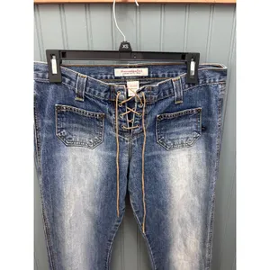 Abercrombie & Fitch Vintage Y2K Lace Up Front Low Rise Jeans Made in USA 4 thumbnail 4