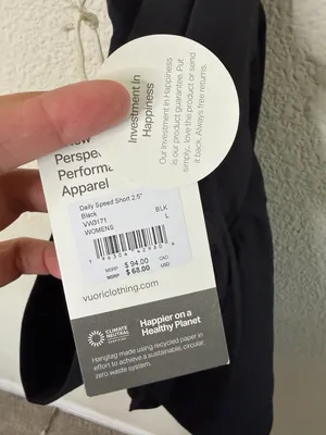 NWT Vuori Women's Daily Speed 2.5" Short Black Womens Size L thumbnail 7