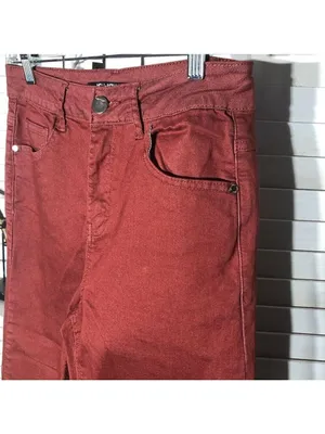 Mid-rise capri jeans culottes straight-leg terracotta cotton boho grunge Y2K 27 thumbnail 6