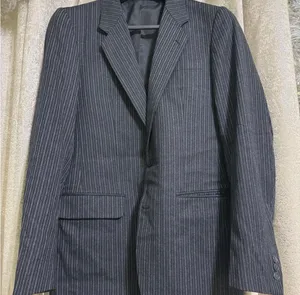 Elegant Charcoal Pinstripe Men's Blazer thumbnail 1