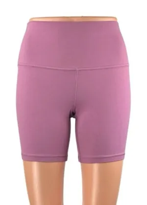 Lululemon Women's Purple Pink Mid Rise Yoga Workout Athletic Biker Shorts Size 6 thumbnail 1