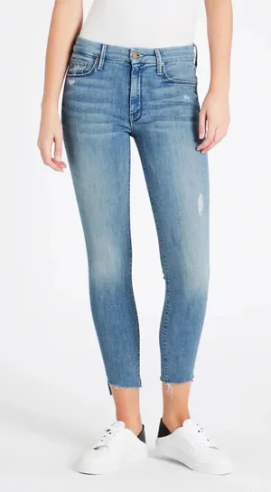 Mother Denim Looker Step Ankle Fray Jeans‎ in Where There's Smoke thumbnail 1