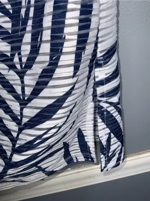 Blue & White Smocked Square Neck Floral Midi Dress Medium thumbnail 7