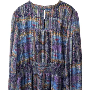 NWOT Skies are blue Paisley‎ Motif Tinsel Smocked Mini Dress Event Whimsical 2X thumbnail 6