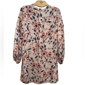 Parker Floral Pullover Long Sleeve Mini Dress Xs thumbnail 3