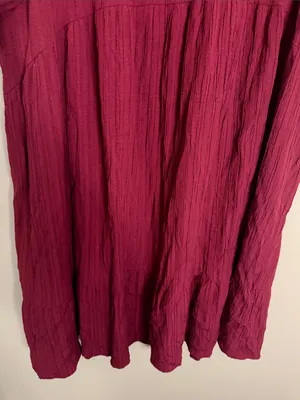 Women's V-Neck Short Sleeve Tunic Dress - Deep Wine thumbnail 5