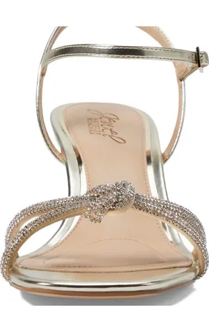 Jewel Badgley Mischka Maci Metallic Sandal with Rhinestone Knot Detail thumbnail 2