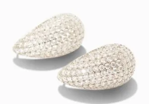 Jewels by Sunaina Silver Pave‎ Teardrop Stud Earrings thumbnail 1