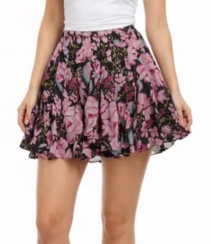 ICE Floral Pleated Skirt Black Pink Size‎ 6 thumbnail 1