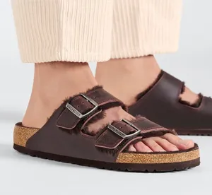 Birkenstock Arizona Shearling Sandals Brown Mocha Suede Size 38 thumbnail 1