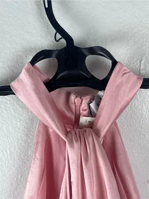 ELLIATT Rachel Peach Feather Trim Halter Top Mini Dress Size Medium Shabby Chic thumbnail 11