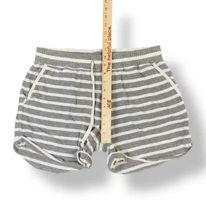 White + Warren Striped Drawstring Shorts Womens Size S‎ Gray White Lounge thumbnail 4