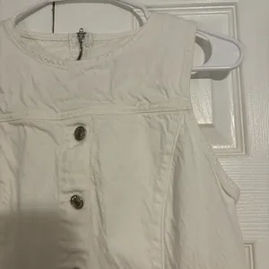 ZARA White Denim Midi Dress thumbnail 7