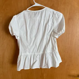 Edikted White‎ Tie-Front Peplum Top Short Sleeve Blouse Womens Size M NEW thumbnail 8