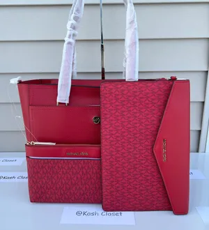 Michael Kors Maisie Large 3 in 1 Leather Tote Bag - Flame Red thumbnail 3
