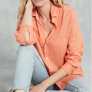 Frank & Eileen Eileen Button Down Shirt Peach thumbnail 1