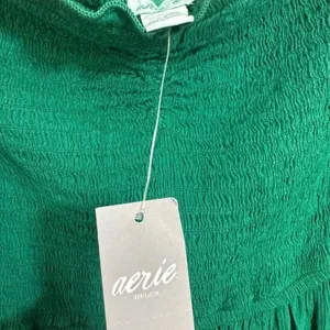 Aerie Kelly Green Smocked Strapless Midi Beachy Summer Dress XS NWT thumbnail 5