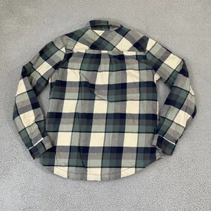 Carhartt Fleece Lined Flannel Shirt Women S Green Plaid Workwear Button Shacket thumbnail 6
