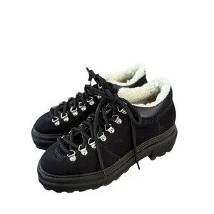SCHUTZ Lucille Lace Up Sherpa Leather Suede Clogs Mules Sneakers thumbnail 2