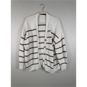 Jenni Kayne Cream Tan Chunky Knit Cardigan Sweater Womens S Oversized Casual thumbnail 10
