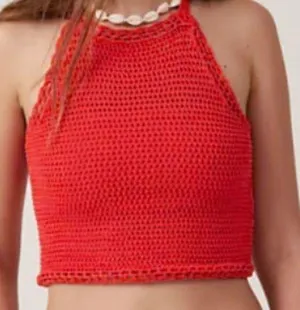 Cotton On Scallop Halter Knit Top. Size Medium thumbnail 1