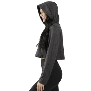 90 Degrees by Reflex NWT XXL Half Zip Pullover Charcoal Crop Hoodie Women’s Athletic thumbnail 5