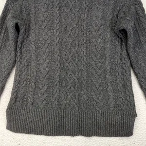 Lauren Jeans Co Ralph Lauren Gray Cable Knit Cotton‎ Blend Turtleneck Sweater L thumbnail 6