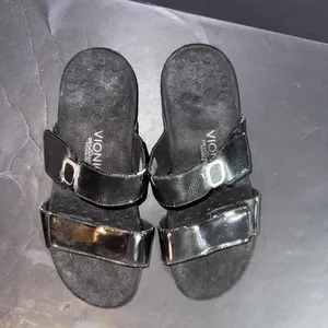 Vionic Orthaheel Camila Orthotic Comfort Black‎ Slip On Slides Sandals US Size 9 thumbnail 3
