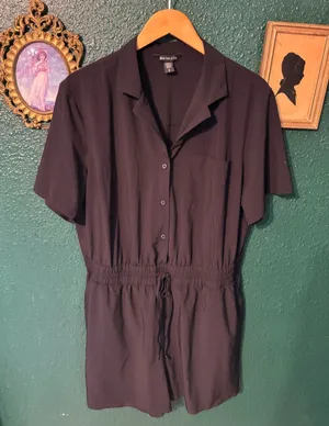 Athleta Black Performance Athleisure Romper Sz Large thumbnail 1