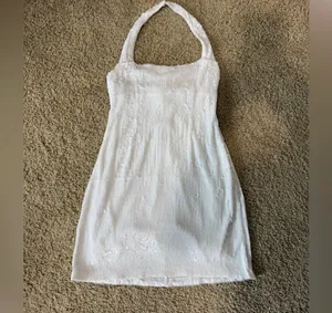 Show me your mumu white sparkly halter dress thumbnail 2