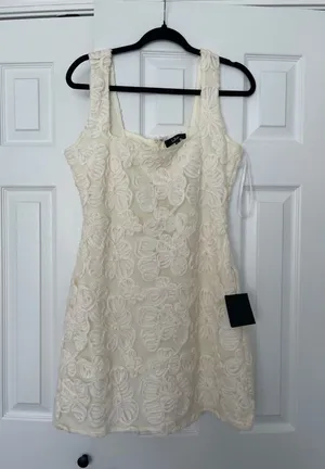 Cream Lulus Floral Dress thumbnail 1