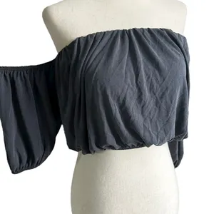 Lavender Field Gray Strapless Cold Shoulder Crop Top Women's Size Small | 25-9-2 thumbnail 2