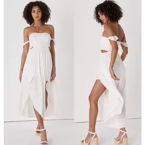LUSH White cutout Off-the-Shoulder Maxi Dress thumbnail 4