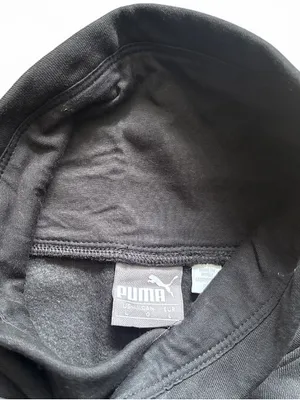 Puma Black Cowl Neck Sweatshirt with White Logo Women’s Size Large thumbnail 5
