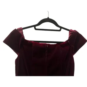 Vintage 90s NWOT Scott McClintock Velvet Size 10 Prom Maxi Dress Burgundy Formal thumbnail 7