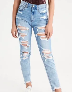 American Eagle distressed mom jeans thumbnail 1