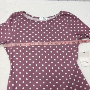 Electric Behavior Dusty Rose Polka Dot Long Sleeve Top size M‎ thumbnail 7
