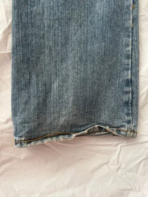 90’s Y2K Aeropostale Low Rise Hailey Flare Light Blue Ripped Flare Jeans thumbnail 13
