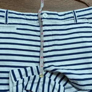 Gap Blue White Striped Welt Pocket Linen Look Cotton Shorts Womens Size 2 thumbnail 9