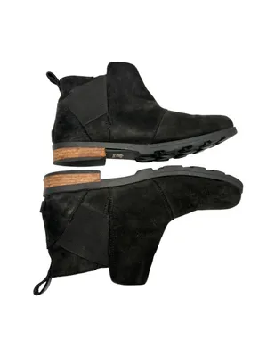 Sorel Emelie Black Leather Chelsea Ankle Boots Size 11 Waterproof Comfort thumbnail 4