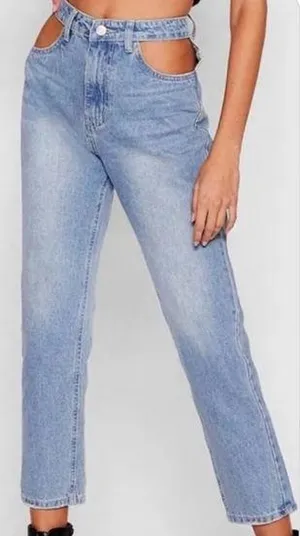 Nasty Gal cutout jeans thumbnail 1