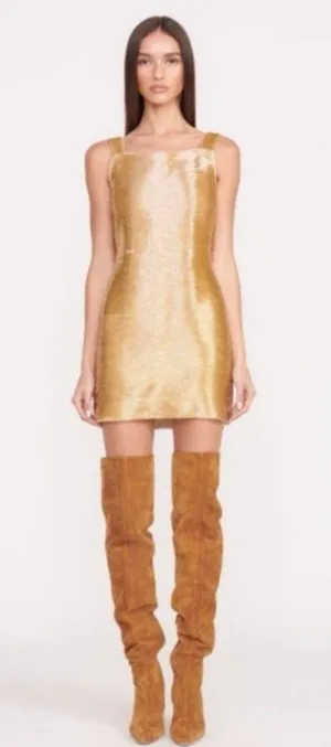 STAUD mini gold dress thumbnail 2