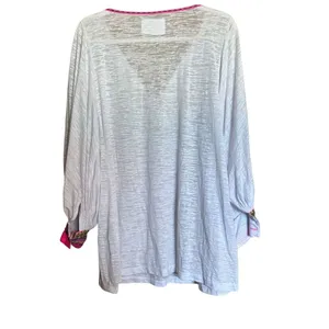 Pitusa Tunic Top Standard Multicolor Colorful Boho Cuffs Tasseled Artsy Resort thumbnail 7