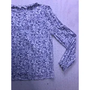 Reformation Blouse Women Small Blue Floral Tie Neck Long Sleeve Peasant Top thumbnail 8