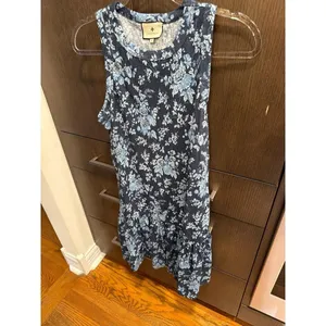 Tuckernuck Pomander Place dress navy blue floral print ruffle small thumbnail 3