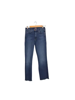 MOTHER The Outsider Ankle Fray Uncharted Waters Blue Denim Jeans thumbnail 4